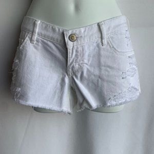 Hollister white distressed cutoff shorts sz 3/26